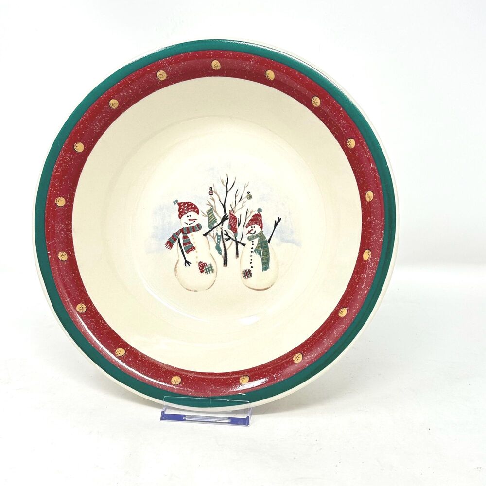 Royal Seasons Snowmen Stoneware 10.25" Vegetable Serving Bowl RN2 Christmas